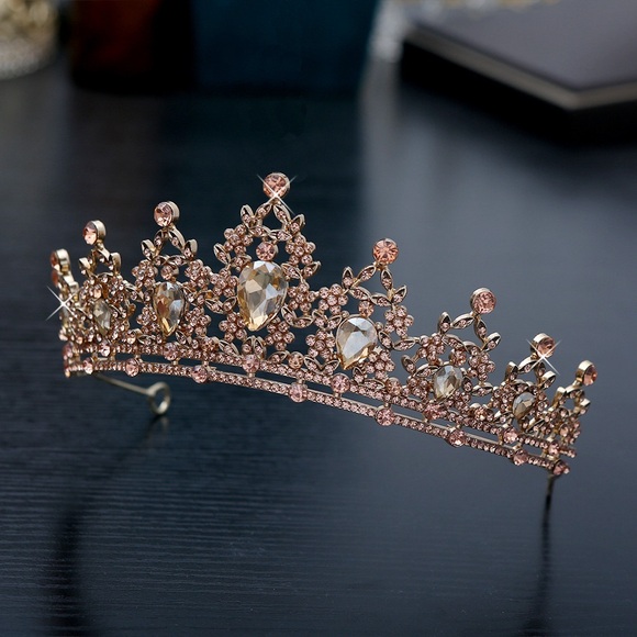 Elegant Gold Crystal Tiara